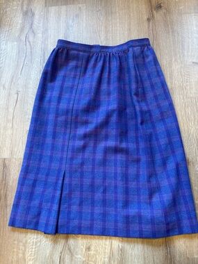 Vintage Pendleton Petite 100% Virgin Wool Skirt Size 14P